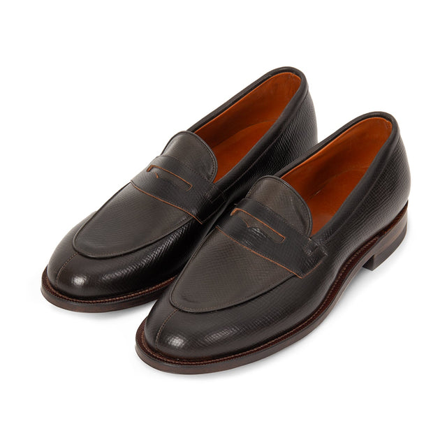 Bristol Loafer - Mahogany Hatchgrain Shell Cordovan® - VIBERG